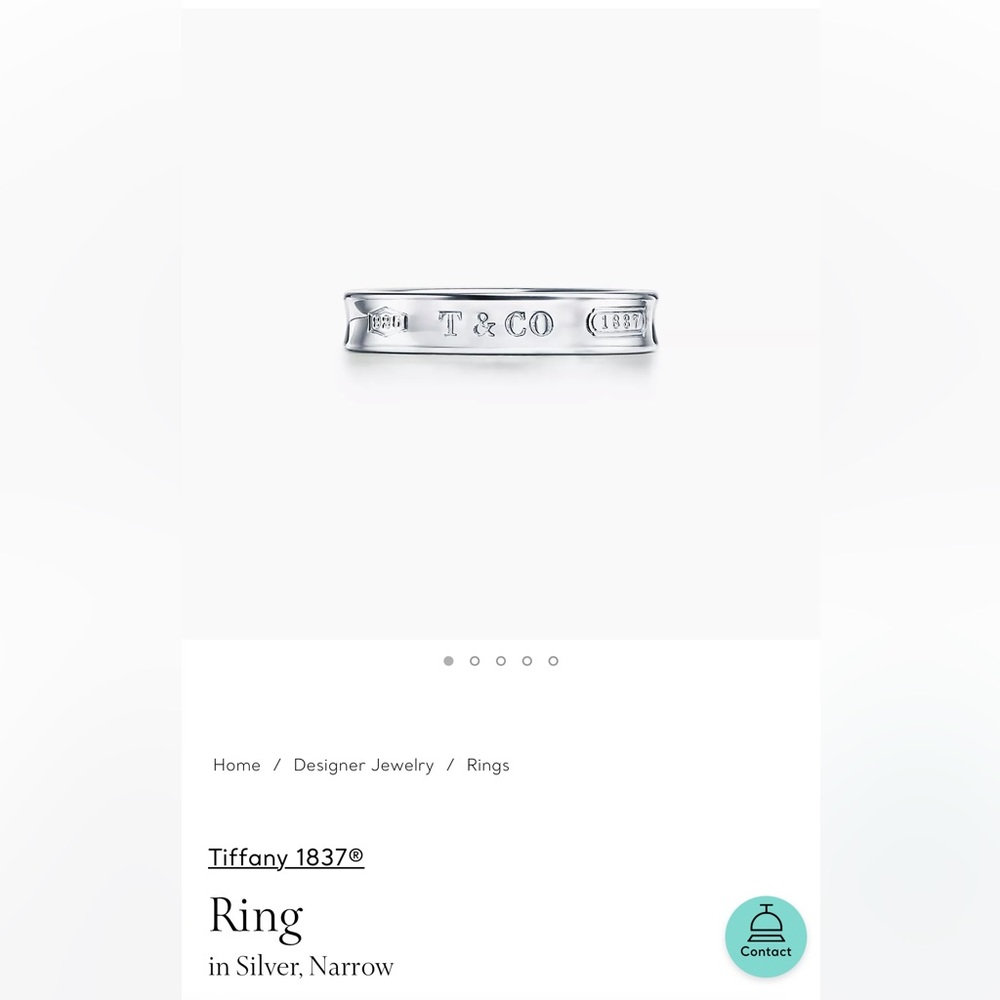 Tiffany & Co 1837® Ring in Silver, Narrow size 5.5